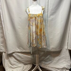 Free People Floral Romper Dress with pockets in Yellow and Lavender